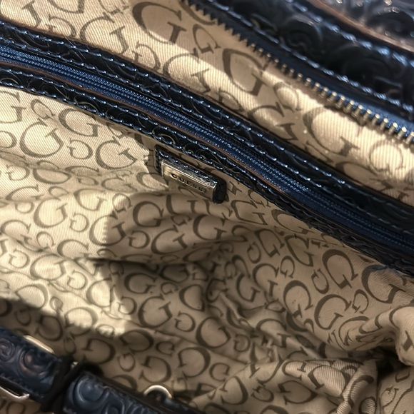 Blue Leather GUESS boho style bag with additional shoulder strap - Picture 6 of 6